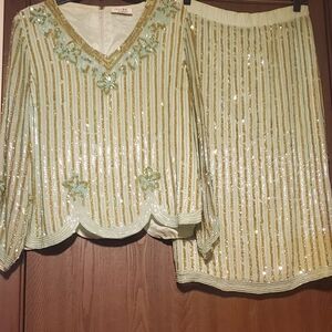 Women's Vintage Nadine Sequin Set in Medium, Excellent Condition